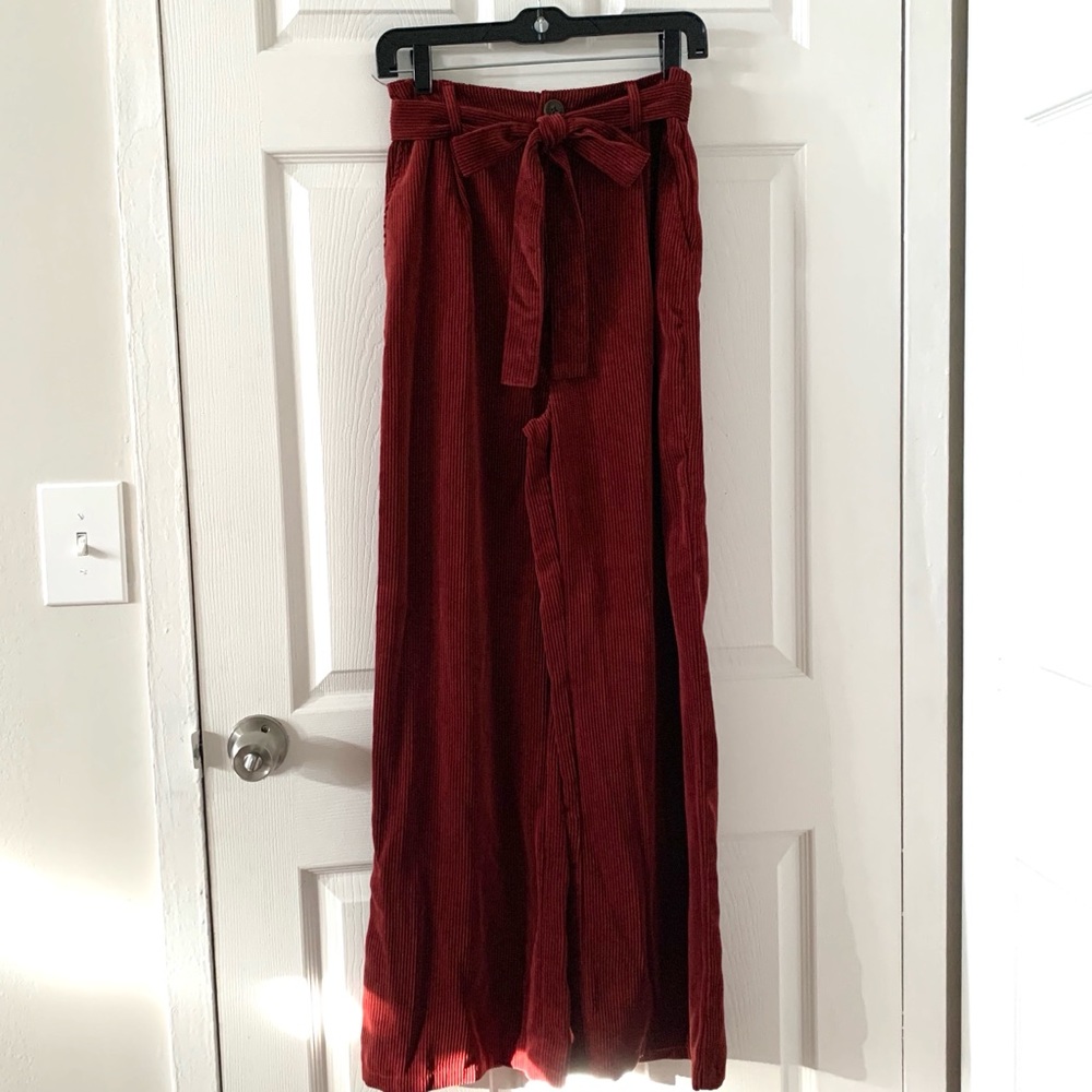 FOREVER 21 SIZE M High Rise Wide Corduroy Pants